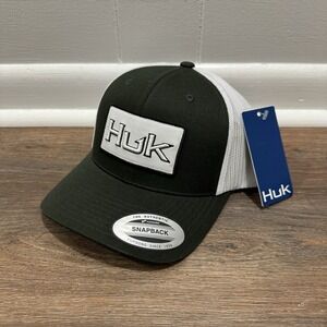 NWT Huk Fishing Dark Olive Green SnapBack Hat Men's Outdoor‎ Preppy Country